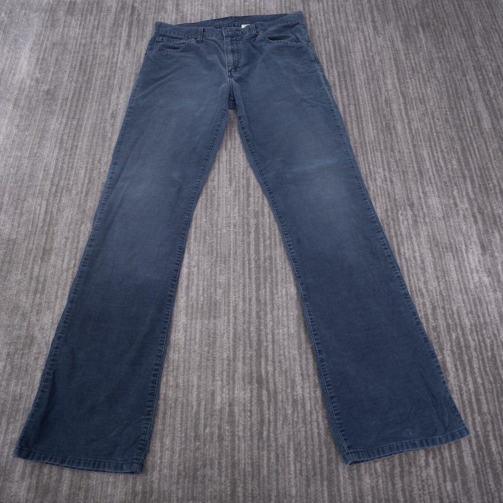Levis Corduroy Pants Mens 32x33 Navy Blue Excellent Straight Leg Made in Italy